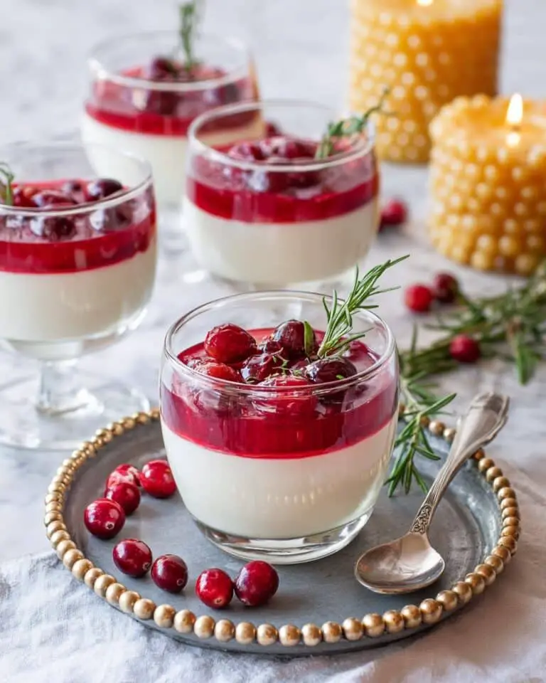 Cranberry Panna Cotta with Cranberry Coulis Recipe