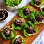 Baked Hoisin Chicken Meatball Lettuce Wraps Recipe