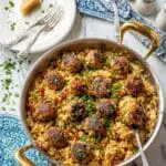 Chicken Meatballs with Lemon-Dill Orzo and Boursin Cheese Recipe