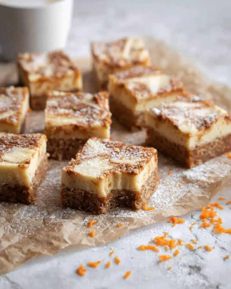 Swirled Carrot Cake Cheesecake Bars Recipe