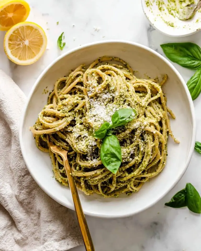 Pasta al Pesto with Sunflower Seeds and Basil Recipe
