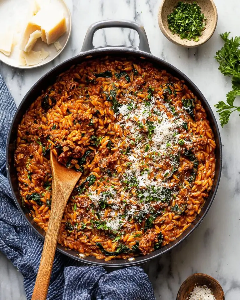 Creamy Ground Beef Orzo (One-Pot Dinner) Recipe