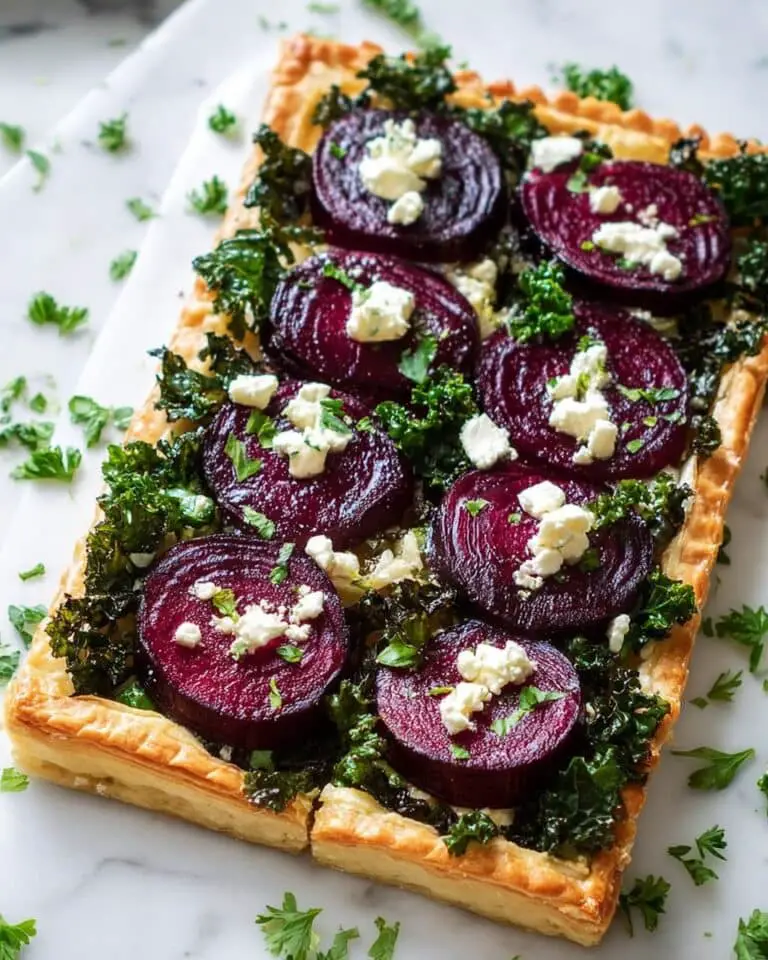 Roasted Beet and Feta Puff Pastry Tart Recipe