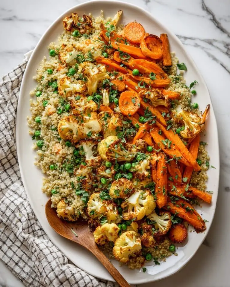 Roasted Carrot Cauliflower Quinoa Salad with Sunshine Dressing Recipe