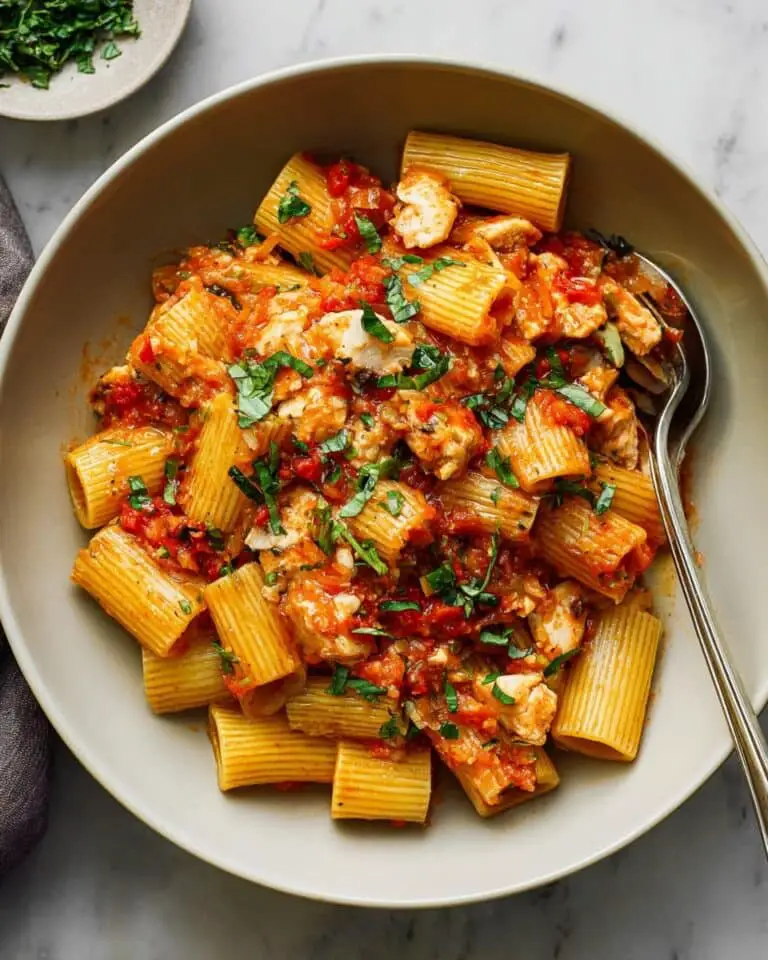 Tomato Cod Fish Pasta (Simple & Healthy) Recipe
