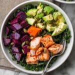 Healthy Kale Salad With Salmon Bites Recipe