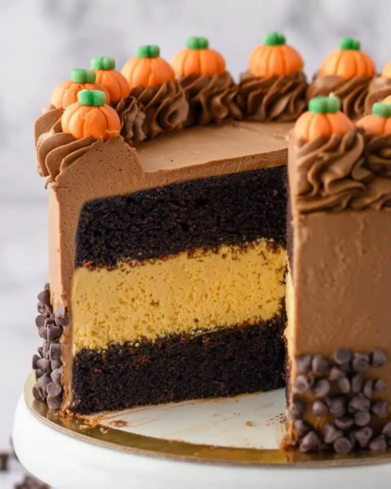Chocolate Pumpkin Cheesecake Cake Recipe