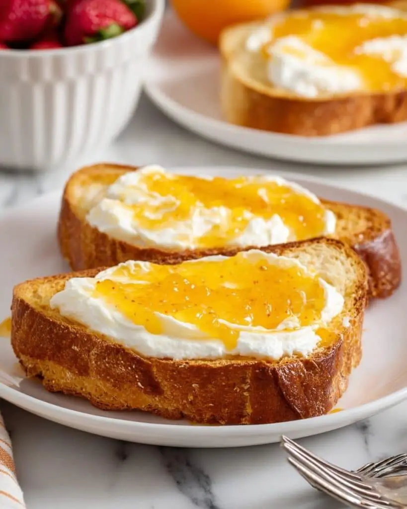 Orange French Toast with Orange Vanilla Cream Cheese and Orange Sauce Recipe