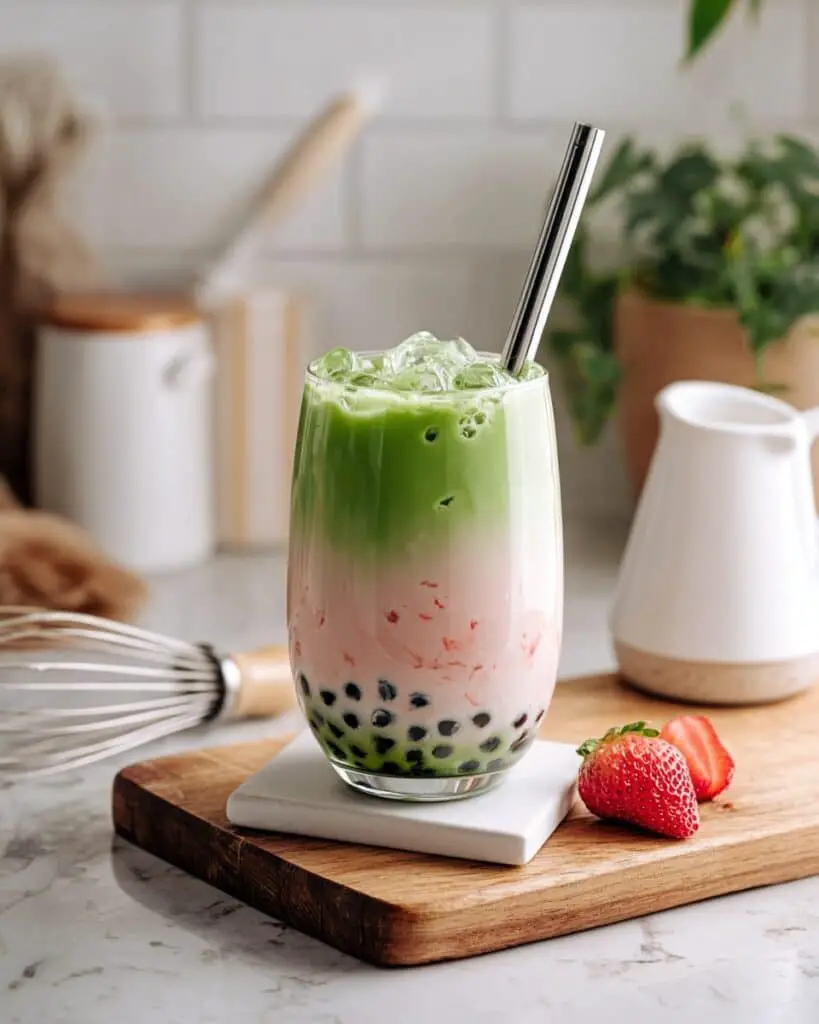 Strawberry Matcha Boba Recipe