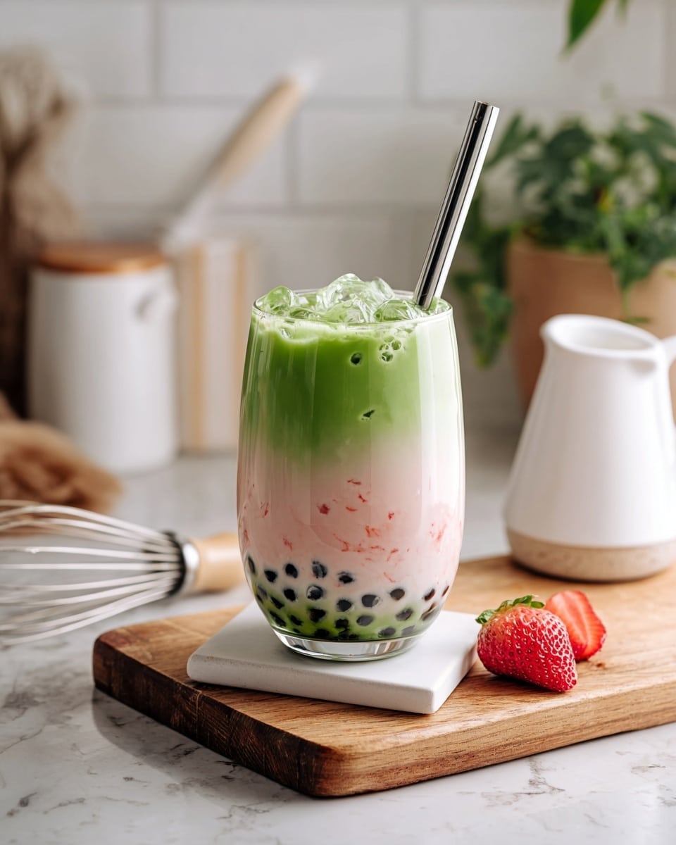 Strawberry Matcha Boba Recipe