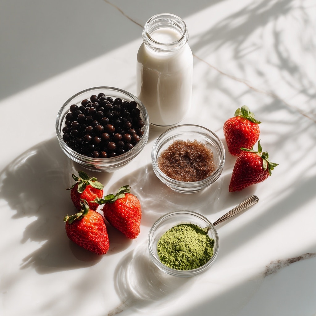 Strawberry Matcha Boba Recipe - Recipe Image