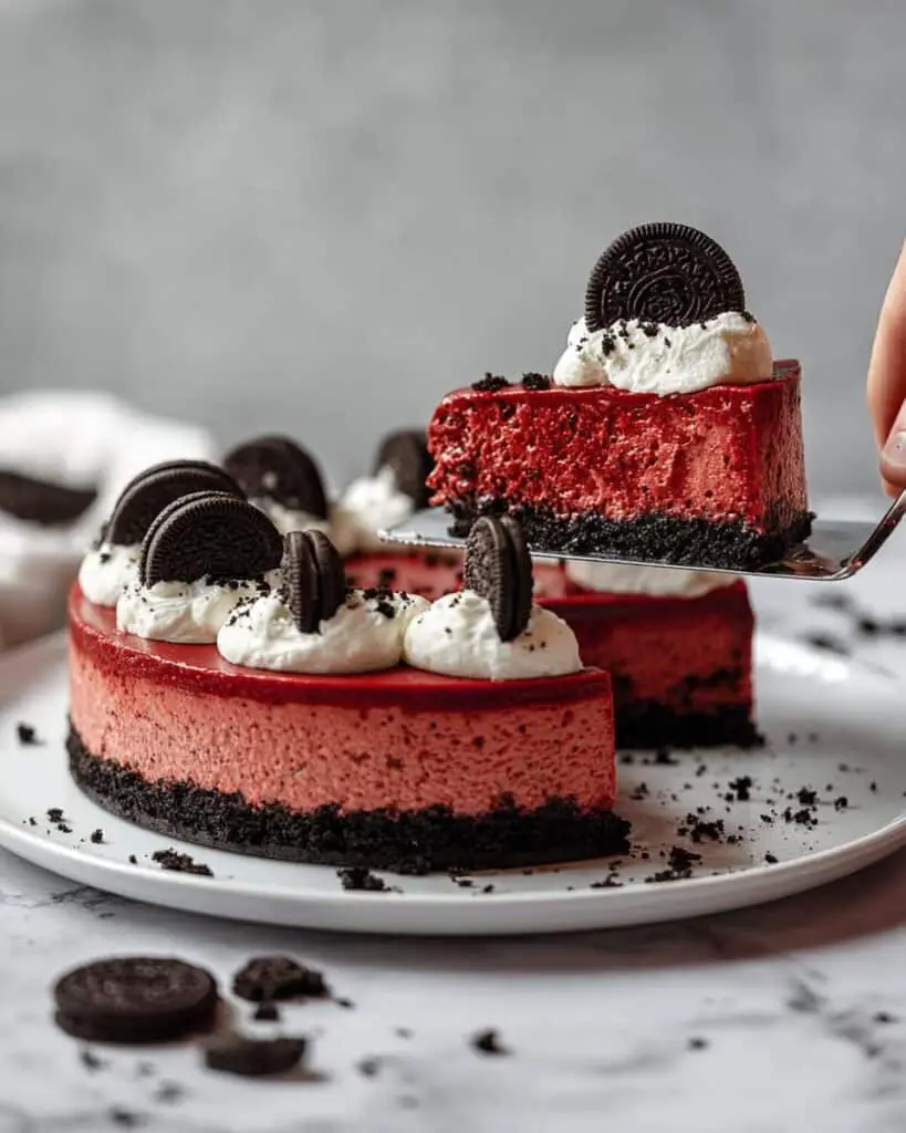 Easy Red Velvet Cheesecake with Oreo Crust Recipe