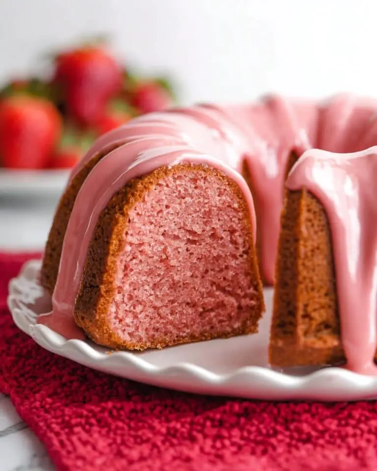 Strawberry Pound Cake with Strawberry Reduction Icing Recipe