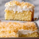 Coconut Poke Cake with Toasted Shredded Coconut Recipe
