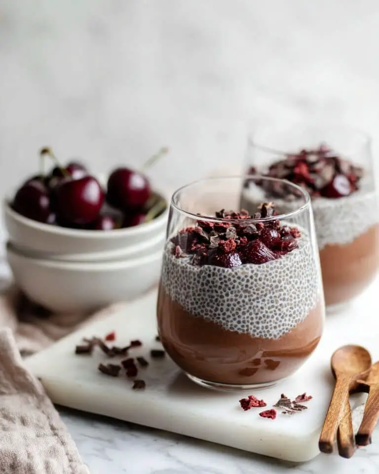 Chocolate Cherry Chia Pudding Parfaits Recipe
