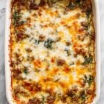 Ground Beef and Cauliflower Rice Casserole with Spinach and Cheese Recipe
