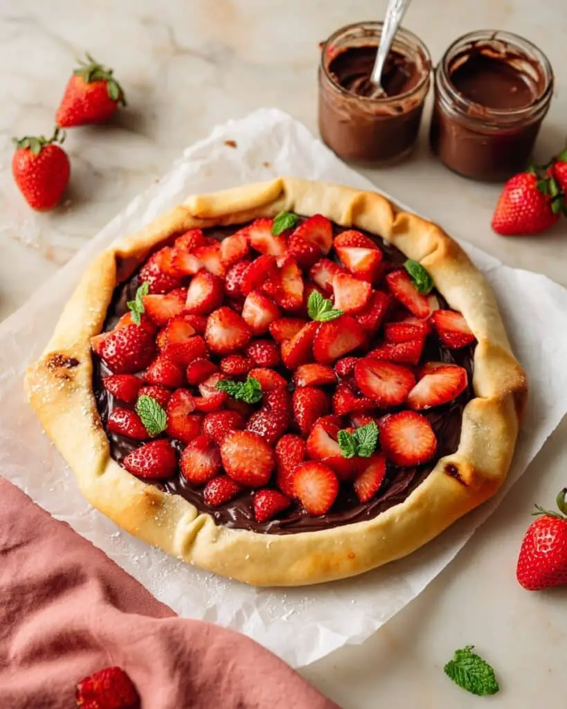 Strawberry Nutella Chocolate Pizza with Stuffed Crust Recipe
