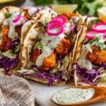 Buffalo Shrimp Tacos with Cabbage Slaw and Ranch Recipe