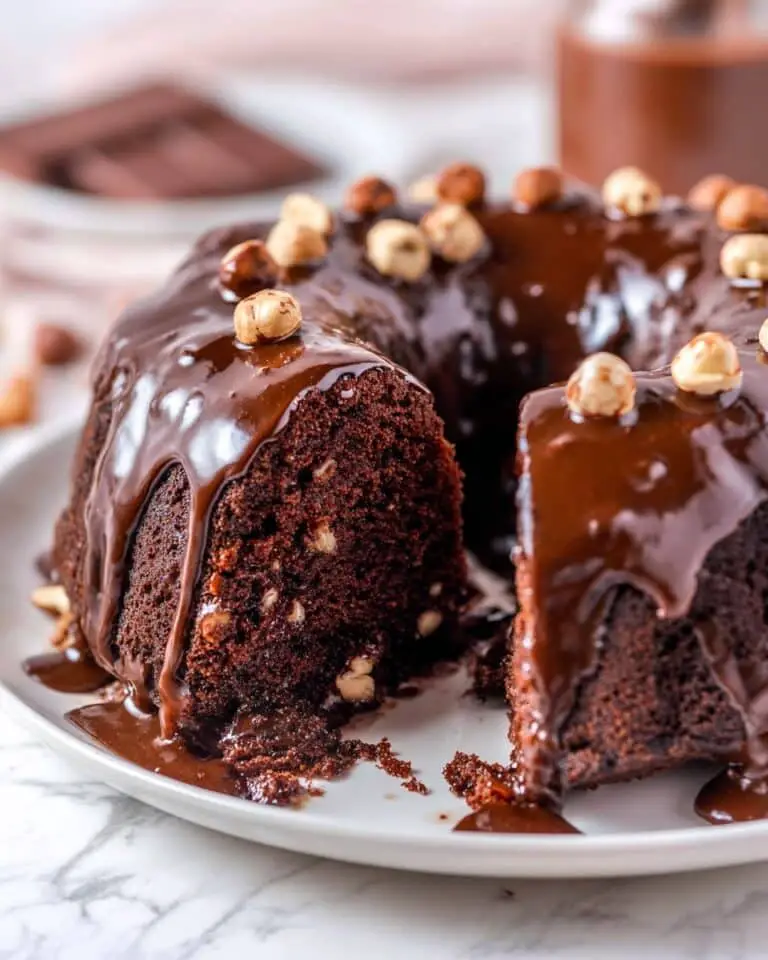 Chocolate Nut Cake with Milk and Chocolate Sauces Recipe