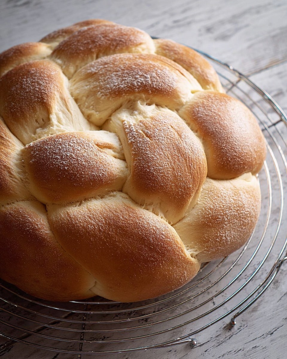 A clear glass bowl sits on a white marbled surface, containing several ingredients ready to be mixed. The bowl has a handle at the bottom and holds a base layer of white flour spread evenly. On top of the flour, there is a rectangular piece of pale yellow butter on the left side. To the right of the butter, two bright yellow egg yolks are nestled in a small well of flour. Above the egg yolks is a pale, slightly bubbly liquid, likely some kind of milk or cream, pooling around the flour. There is also a bit of a clear liquid near the top left side of the bowl, resting on the flour. The image shows a simple, quiet moment before these ingredients are mixed together. Photo taken with an iphone --ar 4:5 --v 7
