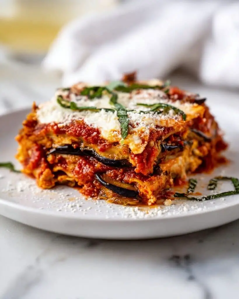 Cheesy Layered Eggplant Parmesan Recipe
