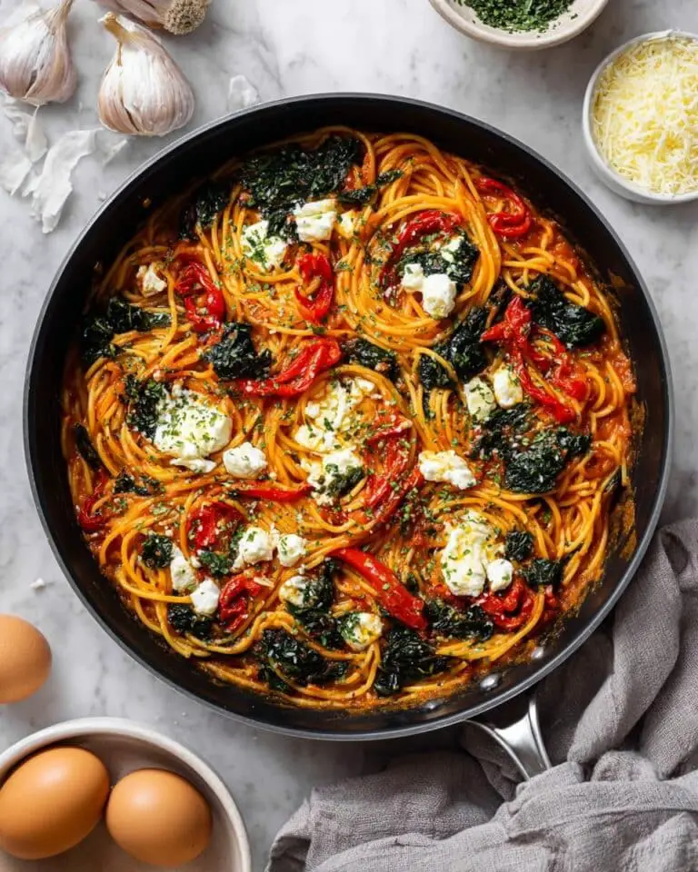 Baked Spaghetti Frittata with Veggies Recipe