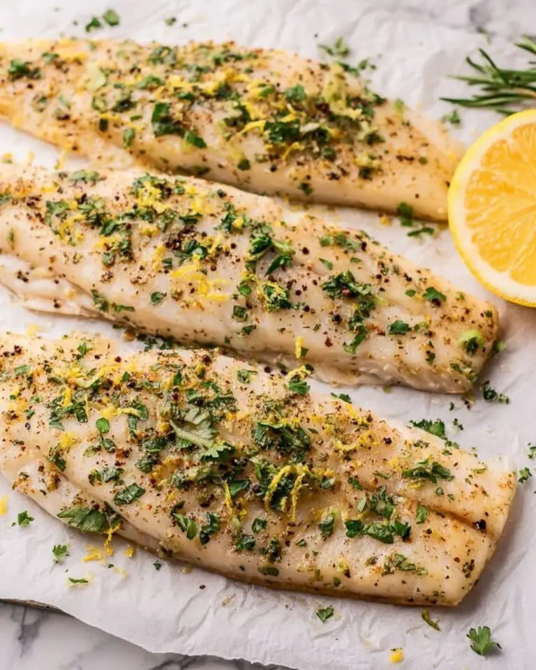 Baked Rainbow Trout Fillet with Lemon, Garlic, and Herbs Recipe