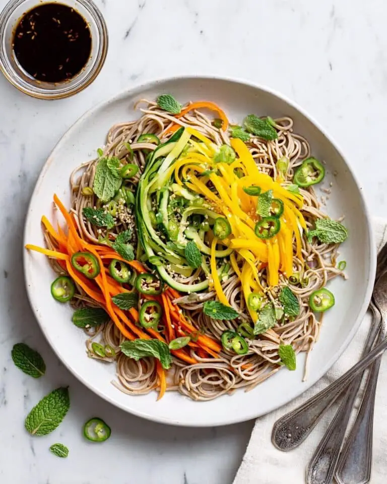 Cold Soba Noodle Salad with Mango, Cucumber, and Fresh Herbs Recipe