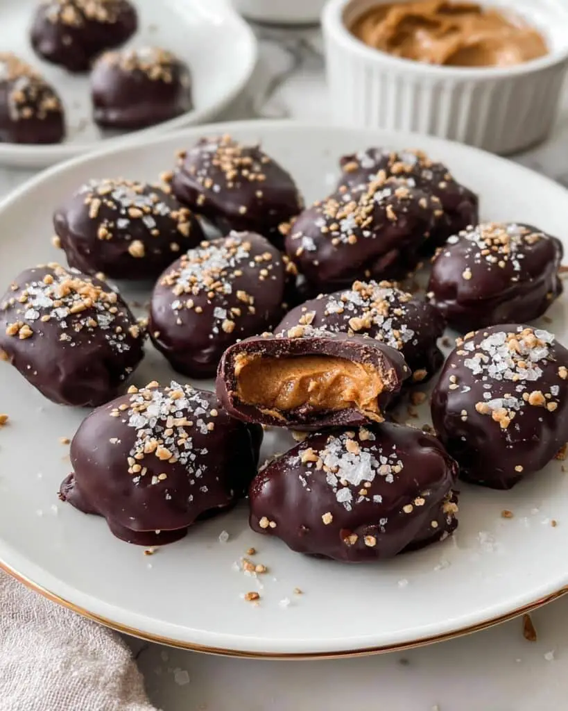 Peanut Butter Stuffed Dates with Puffed Quinoa Recipe