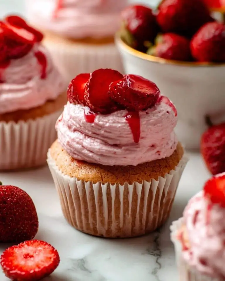 Fresh Strawberry Cupcakes with Strawberry Buttercream Recipe
