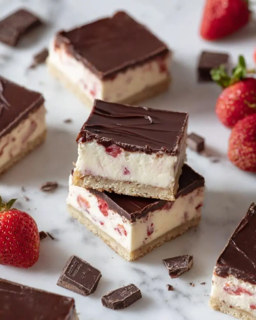 Covered Strawberry Cheesecake Bars Recipe