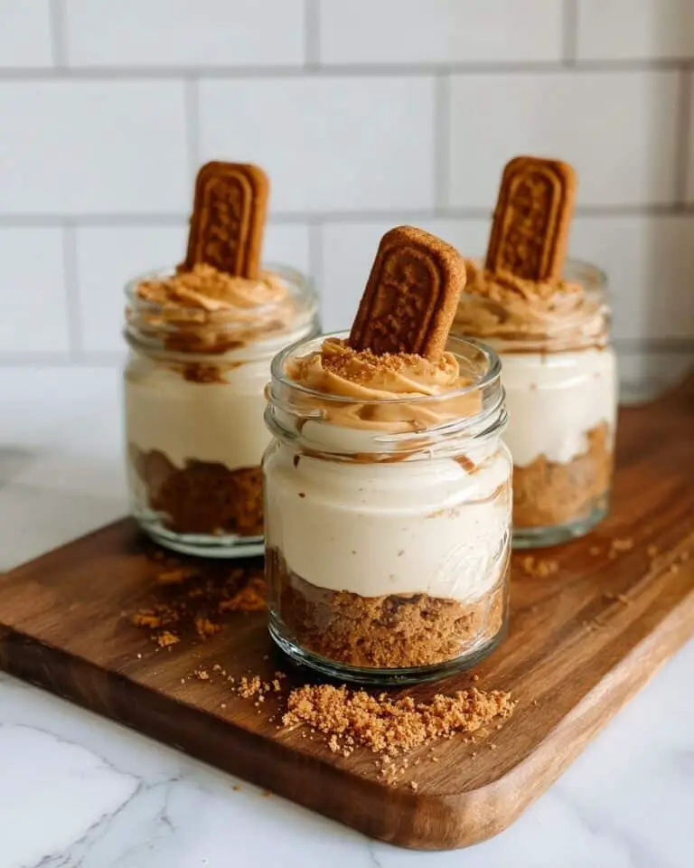 No Bake Biscoff Cheesecake Cups with Cottage Cheese Recipe