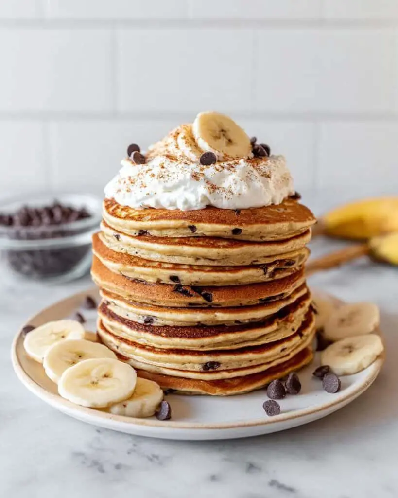 Cottage Cheese Banana Pancakes with Chocolate Chips Recipe