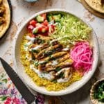 Easy Sheet Pan Chicken Shawarma Bowl with Turmeric Rice Recipe