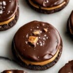 Buckeye Cookies with Chocolate Ganache and Peanut Butter Frosting Recipe