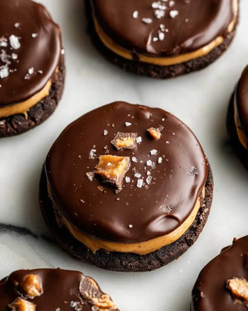 Buckeye Cookies with Chocolate Ganache and Peanut Butter Frosting Recipe