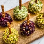 Mini Goat Cheese Balls with Pistachios, Dill, Cranberries, and Pretzel Sticks Recipe