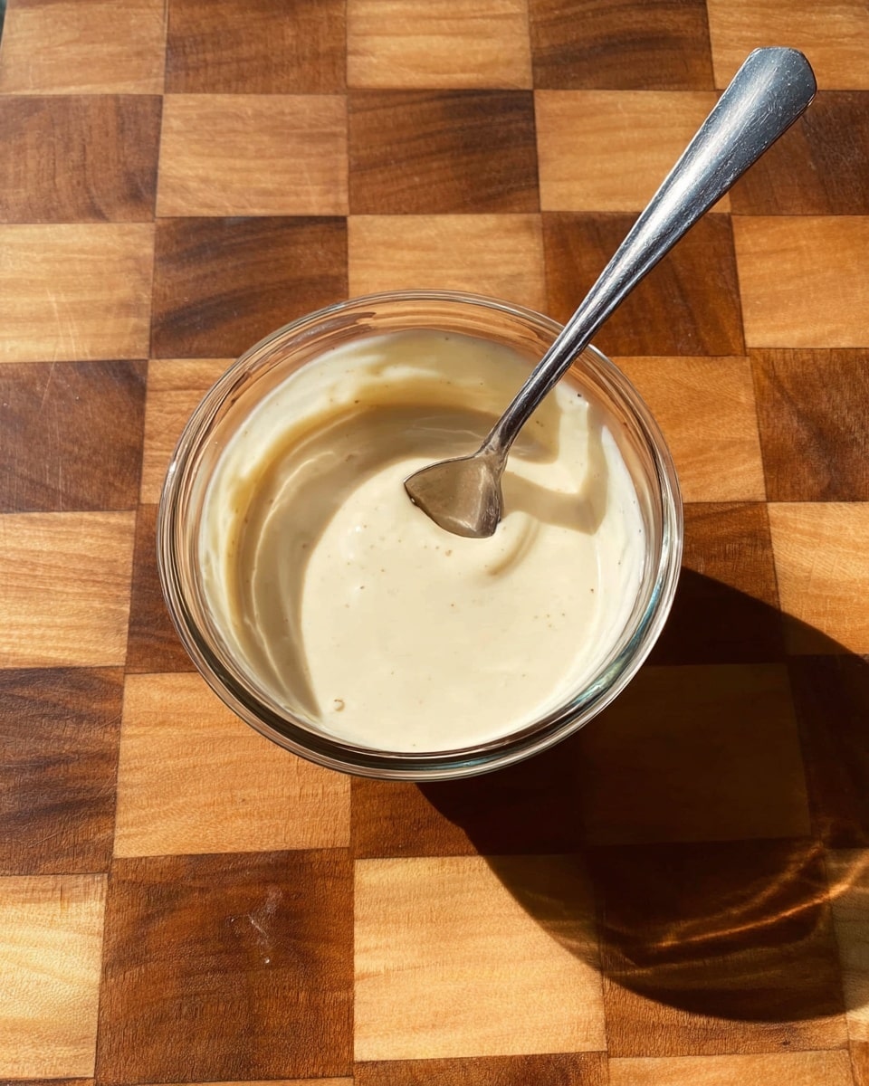 A round metal baking pan with a springform edge shows a crumb-topped dessert, likely a cheesecake or crumble, filling the pan almost to the top. The bottom layer is a creamy pale yellow base, while the top layer is a thick, uneven layer of golden brown crumb with small and larger chunks scattered. The scene is set on a white marbled surface with bright sunlight casting soft shadows, and in the background, a glass jar filled with green celery stalks adds a fresh touch. Photo taken with an iphone --ar 4:5 --v 7