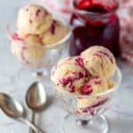 Rhubarb Ice Cream with Fresh Rhubarb Jam Recipe