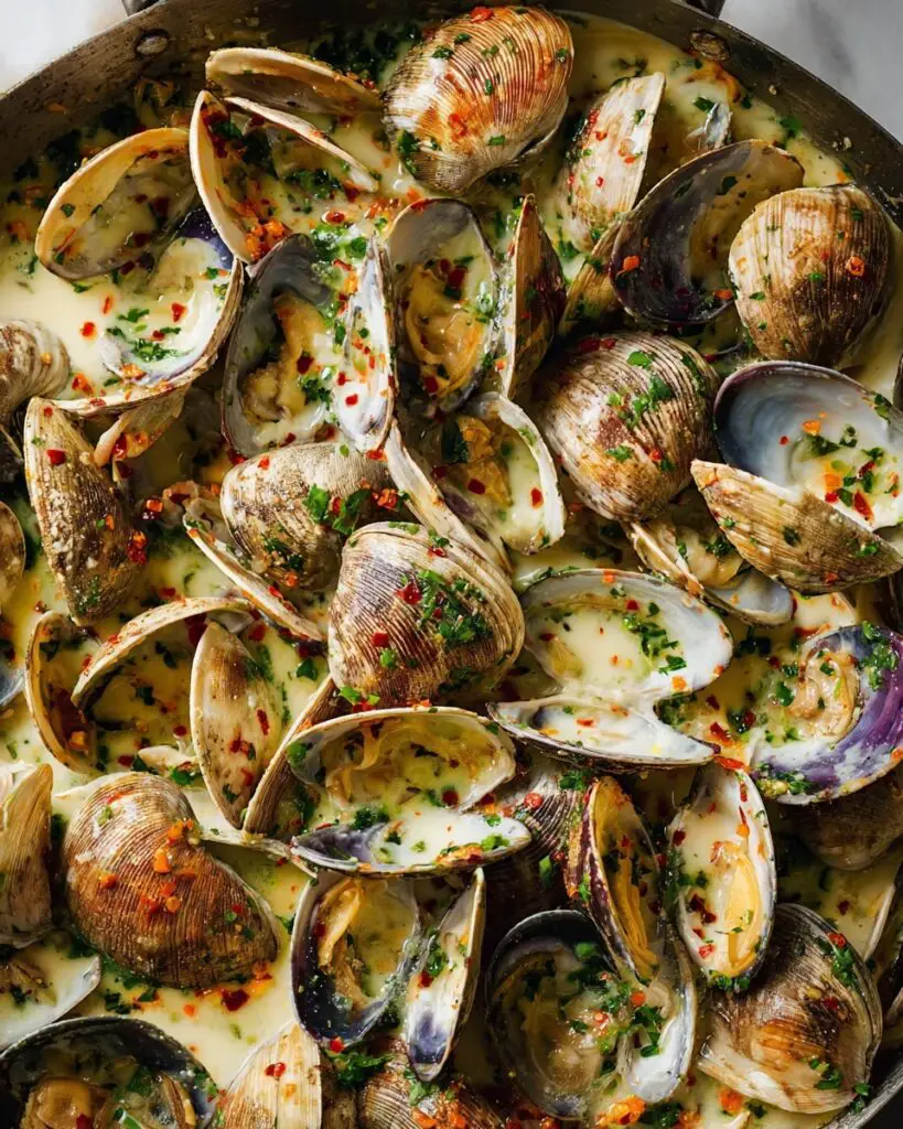 Garlic Butter Clams with Cream Sauce Recipe