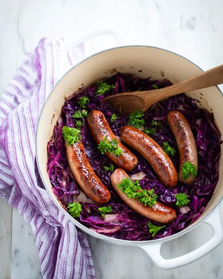 One-Pan Sweet & Sour Cabbage with Sausage Recipe
