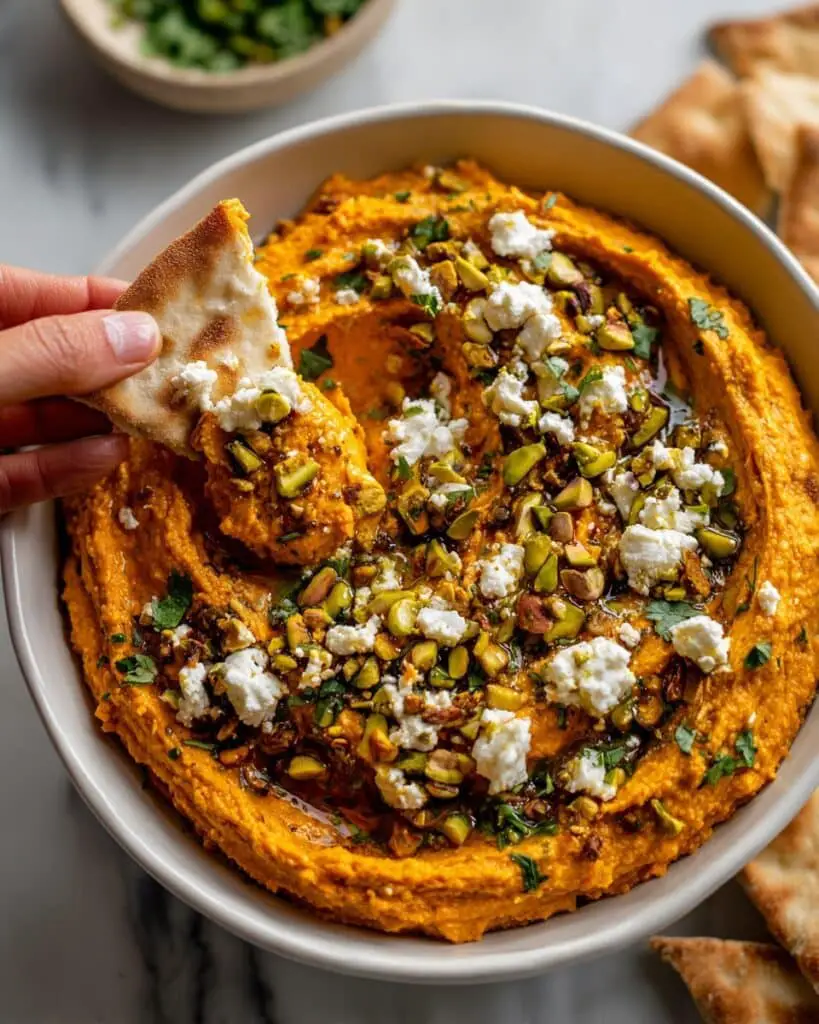 Roasted Garlic Tahini Carrot Dip Recipe