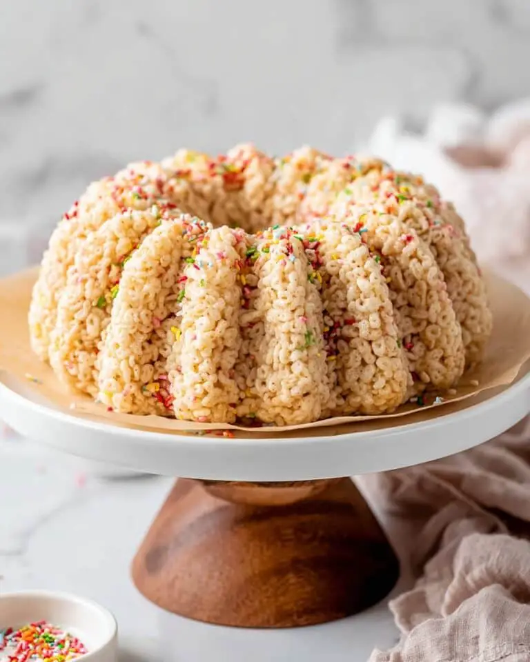Mini Marshmallow Rice Crispy Cake in a Bundt Pan Recipe