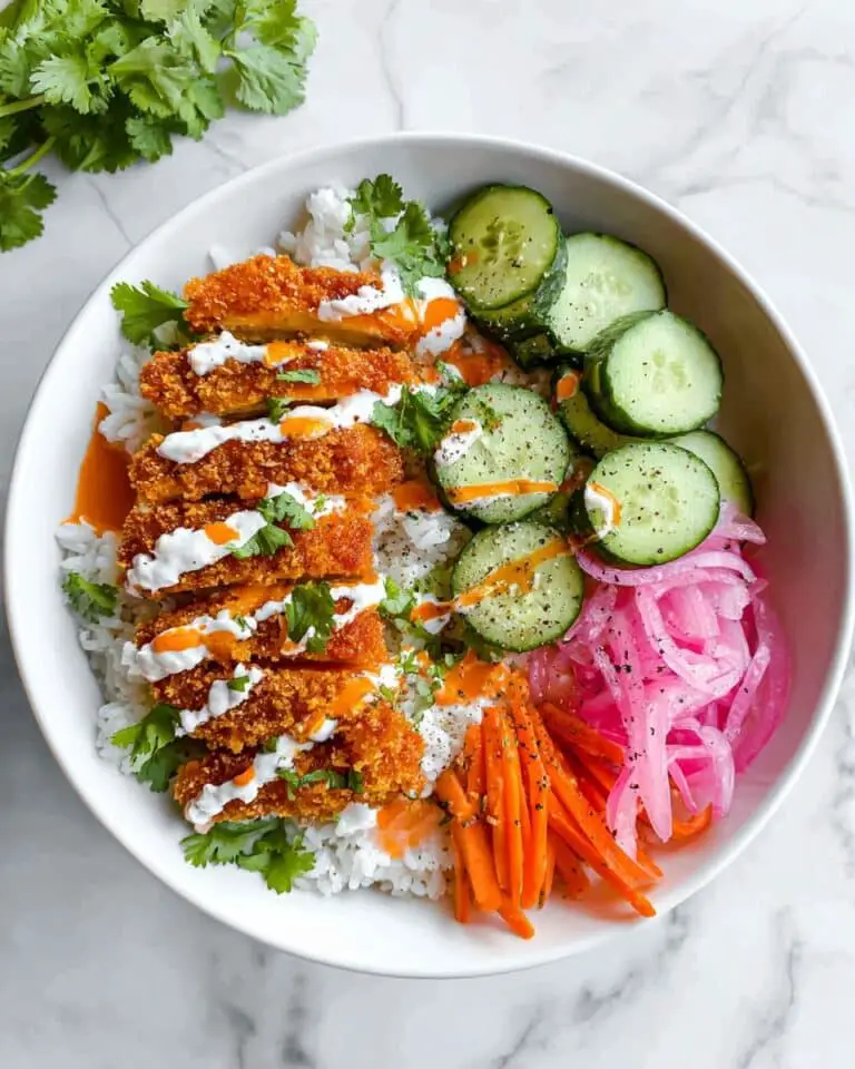Buffalo Chicken Rice Bowls with Cucumber and Crispy Panko Coating Recipe