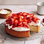 Vanilla Cake with Mascarpone and Strawberry Chantilly Recipe