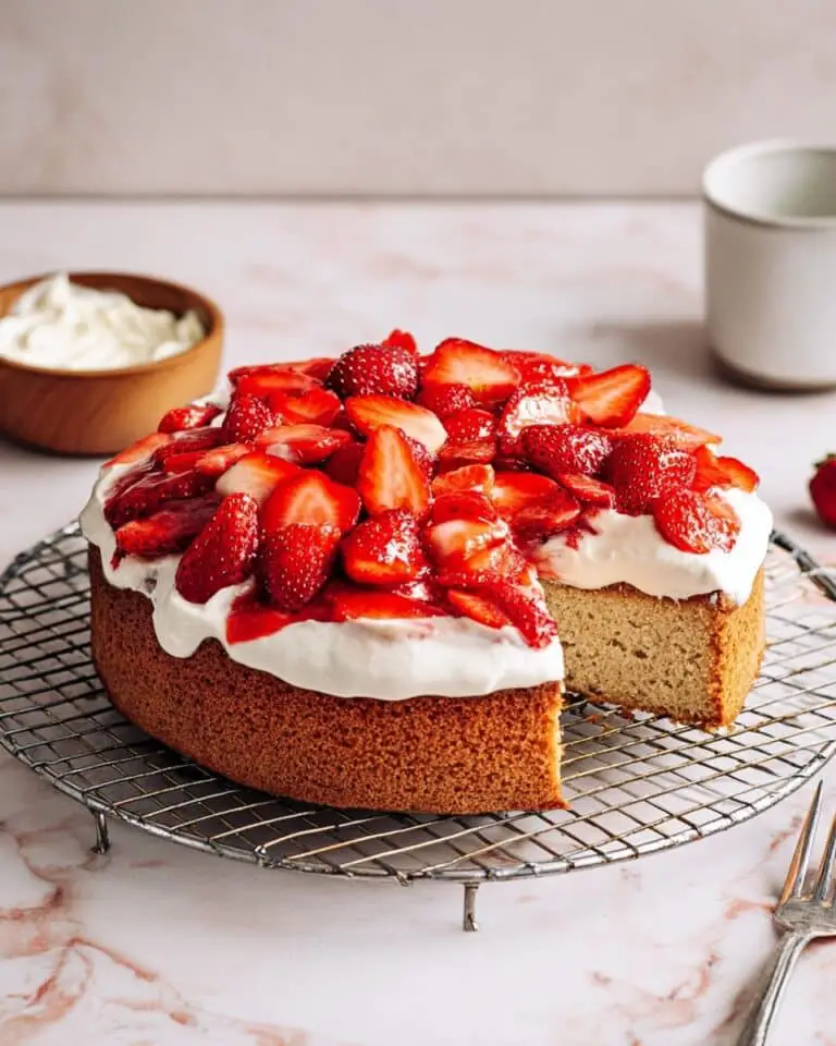 Vanilla Cake with Mascarpone and Strawberry Chantilly Recipe