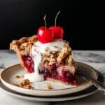 Cherry Pie with Brown Sugar Streusel and Lemon Vanilla Cream Recipe