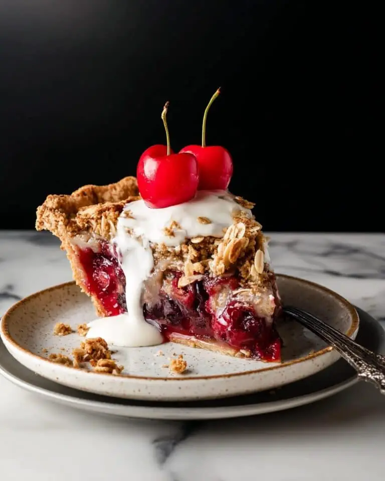 Cherry Pie with Brown Sugar Streusel and Lemon Vanilla Cream Recipe