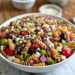 Crispy Air-Fried Pasta Salad with Cherry Tomatoes, Salami, and Parmesan Recipe