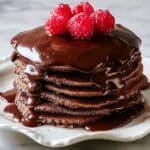 Chocolate Pancakes with Chocolate Chips and Rich Chocolate Sauce Recipe